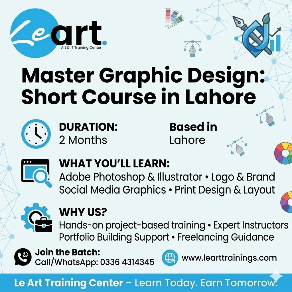 Short Graphic Design Master Photoshop Figma in Lahore